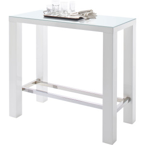 MCA furniture Bartafel Jam Bartafel hoogglans-wit, keukentafel, statafel met veiligheidsglas