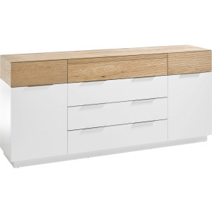 MCA furniture Dressoir Dubai matwit met garneringen in eiken