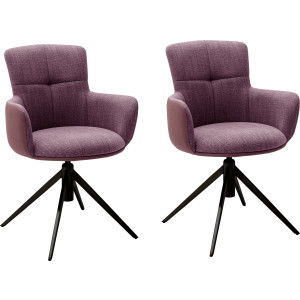 MCA furniture Eetkamerstoel Mecana set van 2 materialenmix, stoel 360° draaibaar met nivellering, tot 120 kg (set, 2 stuks)