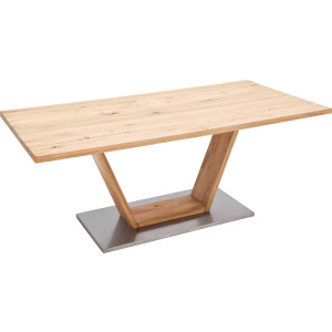 MCA furniture Eettafel Greta Eettafel massief hout met boomstamrand, rechte rand of tafelblad