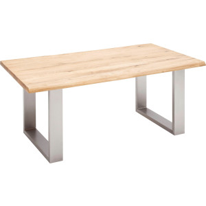 MCA furniture Eettafel Greta Eettafel massief hout met schaaldeel of rechte rand