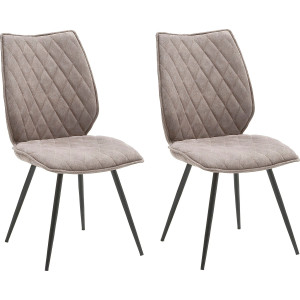 MCA furniture Stoel Navarra set van 2 met bekleding, comfortzithoogte 48 cm, belastbaar tot 120 kg (2 stuks)