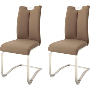 MCA furniture Vrijdragende stoel ARTOS Stoel overtrokken met echt leer, tot 140 kg belastbaar (set, 2 stuks)