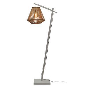 GOOD&MOJO Vloerlamp 'Merapi' Bamboe, 150cm, kleur Naturel/Wit