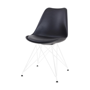 Metal eetkamerstoel zwart - wit onderstel