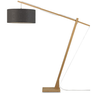GOOD&MOJO Vloerlamp 'Montblanc' Bamboe en Eco linnen, 207cm, kleur Donkergrijs