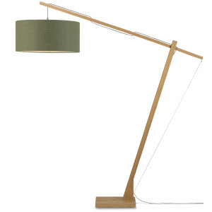 GOOD&MOJO Vloerlamp 'Montblanc' Bamboe en Eco linnen, 207cm, kleur Groen