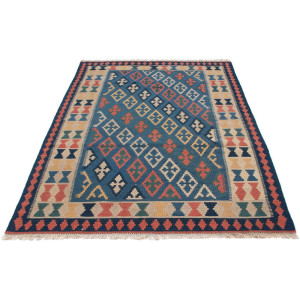 morgenland Wollen kleed Kelim Fars geheel gedessineerd 169 x 121 cm Omkeerbaar tapijt