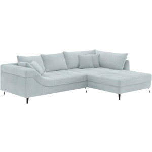 Mr. Couch Hoekbank Portofino L-vorm 4 bekledingskwaliteiten, 13,5 cm hoge metalen profielvoeten in mat zwart
