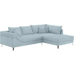 Mr. Couch Hoekbank Portofino L-vorm 4 bekledingskwaliteiten, 13,5 cm hoge metalen profielvoeten in mat zwart