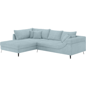Mr. Couch Hoekbank Portofino L-vorm 4 bekledingskwaliteiten, 13,5 cm hoge metalen profielvoeten in mat zwart