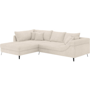 Mr. Couch Hoekbank Portofino L-vorm 4 bekledingskwaliteiten, 13,5 cm hoge metalen profielvoeten in mat zwart