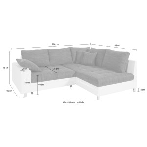 Mr. Couch Hoekbank Tobi L-vorm naar keuze met koudschuim (140 kg belasting/zitting), rgb-ledverlichting