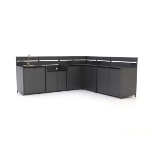 MWH Hoek buitenkeuken incl. spoelbak en kraan 6-delig - Laagste prijsgarantie!
