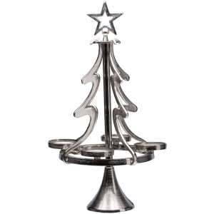 my home Adventsverlichting Dennenboom, kerstversiering Kaarsenstandaard van aluminium, hoogte 86 cm (1 stuk)