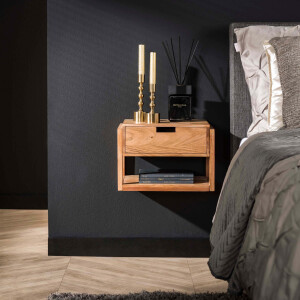 Nachtkastje houten frame zwevend 1 lade Massief acacia