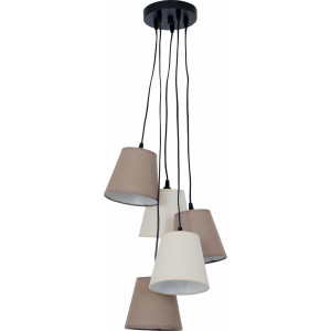 näve Hanglamp Boho E14 max. 40 W, textiel (polyester/cotton), beige/bruin, d: 35 cm