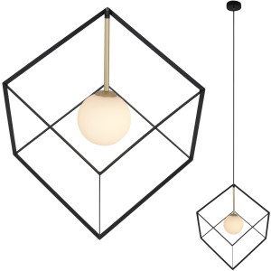 näve Hanglamp Carde Hanglamp >>Cadre<<, excl. 1x G9 led,zwart, wit, goud (1 stuk)