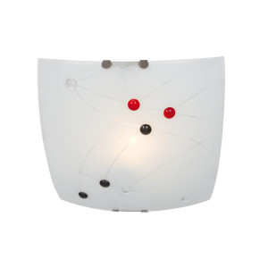 näve Plafondlamp Plafondlamp,E27 lampen verwisselbaar, wit met kleurrijke glassteentjes