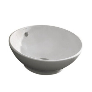 Nemo Spring Pilar wastafel opbouw 410 x 174 mm porselein rond wit zonder kraangat met overloop TR4129