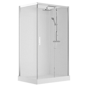 Nemo Spring Vidrio Douchecabine - rechts - 120x90cm - schuifdeur - vaste wanden - veiligheidsglas - thermostatische douchekraan VMV2P290DT-1B