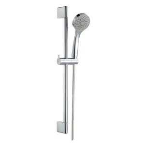 Nemo Start Lugo douchestangset compleet 650 mm met bevestigingen gladde kunststofflexibel 1 jet met glijstuk verchroomd S0821+T0201+HOSE 1.75M