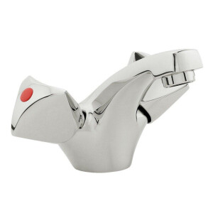 Nemo Start Riga wastafelmengkraan tweegreeps eengats met vaste bek lediging met ketting chroom 17.002-CROM