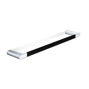 Nemo Stock Scura handdoekhouder 64 cm wandmontage 640 x 20 x 80 mm messing verchroomd zwart soft touch A2018CCU0010VM