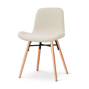 Nena-Fé eetkamerstoel cottonbeige - houten onderstel