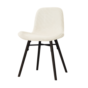 Nena-Fé eetkamerstoel rib beige - zwart houten onderstel