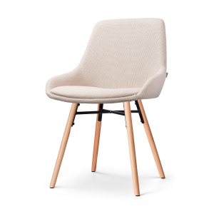 Nena-Isa eetkamerstoel beige - houten onderstel