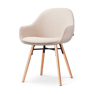 Nena-Mae eetkamerstoel beige - houten onderstel