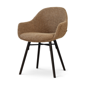 Nena-Mae eetkamerstoel bruin blend - zwart houten onderstel