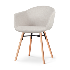 Nena-Otis eetkamerstoel beige - houten onderstel