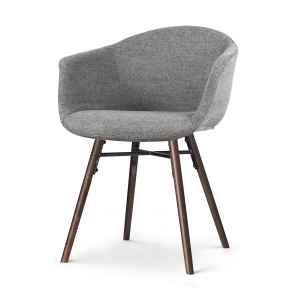 Nena-Otis eetkamerstoel donkergrijs - walnoot houten onderstel