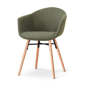 Nena-Otis eetkamerstoel forestgroen - houten onderstel