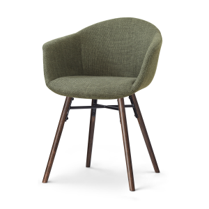 Nena-Otis eetkamerstoel forestgroen - walnoot houten onderstel