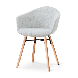 Nena-Otis eetkamerstoel grijs melange - houten onderstel