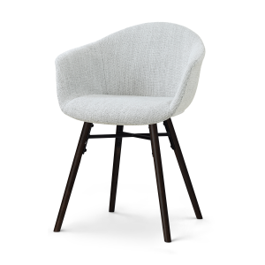 Nena-Otis eetkamerstoel grijs melange - zwart houten onderstel