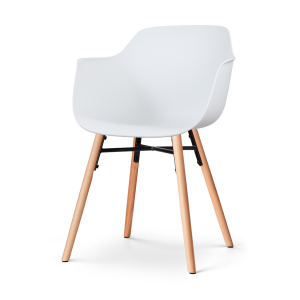 Nena-Puk eetkamerstoel wit - houten onderstel