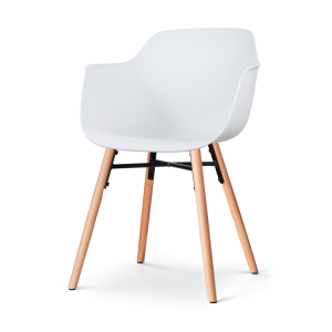 Nena-Puk eetkamerstoel wit - houten onderstel