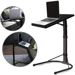 QUVIO Bijzettafel laptop - Hoogte verstelbaar - Zwart