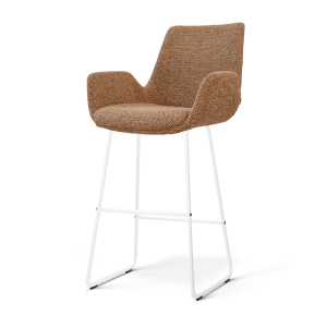 Nino-Eef barkruk bruin blend - wit onderstel - 75 cm