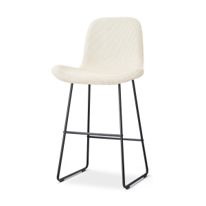 Nino-Fé barkruk rib beige - zwart onderstel - 75 cm