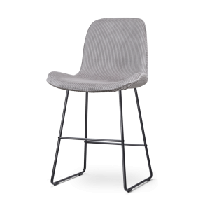 Nino-Fé barkruk rib warm grijs - zwart onderstel - 65 cm