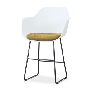 Nino-Liz barkruk wit met mosgroen zitkussen - zwart onderstel - 65 cm