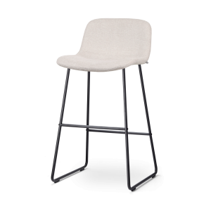 Nino-Mats barkruk beige - zwart onderstel - 75 cm