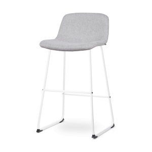 Nino-Mats barkruk lichtgrijs - wit onderstel - 75 cm