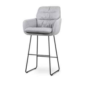 Nino-Mia barkruk grijs - zwart onderstel - 75 cm