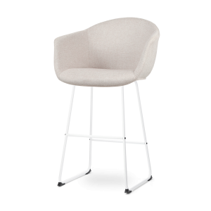 Nino-Otis barkruk beige - wit onderstel - 65 cm
